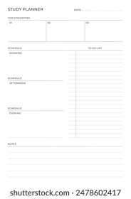 Study Planning Page, Planner Sheet A4 a comprehensive set of tools designed to streamline your academic journey