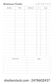 Study Planning Page, Planner Sheet A4 a comprehensive set of tools designed to streamline your academic journey