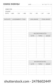 Study Planning Page, Planner Sheet A4 a comprehensive set of tools designed to streamline your academic journey
