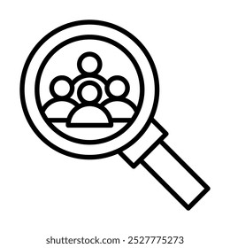 Study Population icon line vector illustration