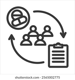 Study Population Outline Icon Vector Illustration