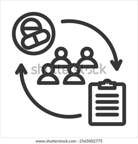 Study Population Outline Icon Vector Illustration