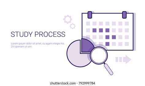 Study Process Business Analysis Concept Template Web Banner With Copy Space Vector Illustration