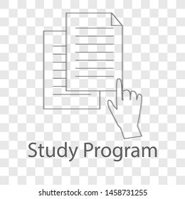 Study Program icon on transparency background. Flat style vector illustration.