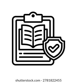 Study Protocol Icon Line Vector Illustration