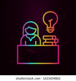 Study pupil desk nolan style icon. Simple thin line, outline vector of school icons for ui and ux, website or mobile application