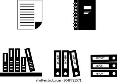 Study, reading set, report vector