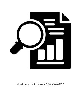 study report glyph flat vector icon