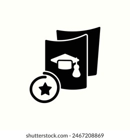 study report icon, isolated black style icon