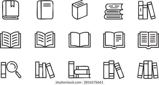 Study, Research and Knowledge Outline Icons Collection