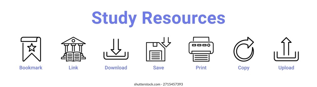 Study Resource Icon Banner and collection