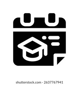 study schedule glyph icon. Strong and solid vector icon for websites, mobile interfaces, presentations, and visual branding. High quality and easy to edit.