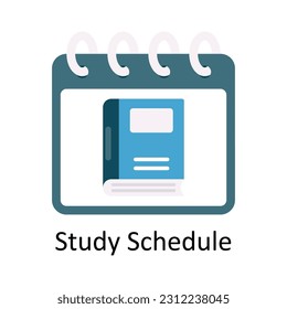 Study Schedule Vector  Flat Icon Design illustration. Education and learning Symbol on White background EPS 10 File