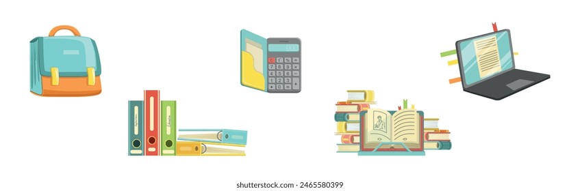Study and School Supply and Object Vector Set