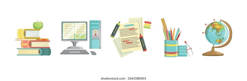 Study and School Supply and Object Vector Set