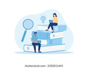 study and search for ideas trending concept flat illustration