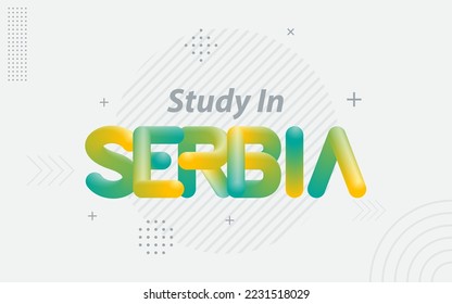 Estudio en Serbia. Tipografía creativa con efecto de fusión 3d
