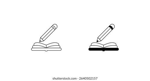 Study set icon with white background vector stock illustration