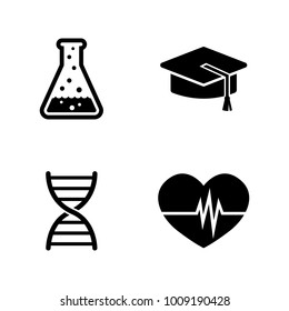 Study. Simple Related Vector Icons Set for Video, Mobile Apps, Web Sites, Print Projects and Your Design. Black Flat Illustration on White Background.