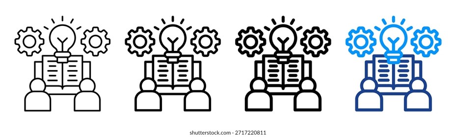 Conjunto de Colección de contorno diferente de icono de habilidades de estudio