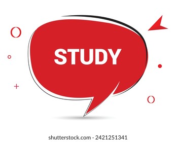 Study speech bubble text.Banner and Poster. vector illustration.