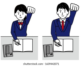 Study Student Gender Overview Sit
Raise a fist
An illustration