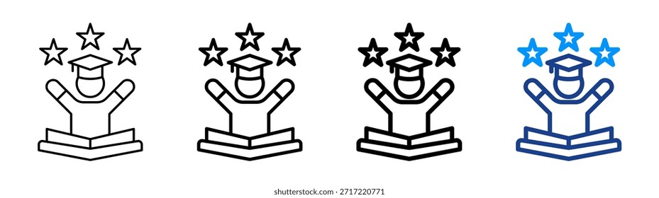 Ícone de Sucesso do Estudo Conjunto de Coleta de Outline Diferente