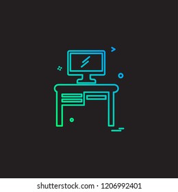 Study table icon design vector