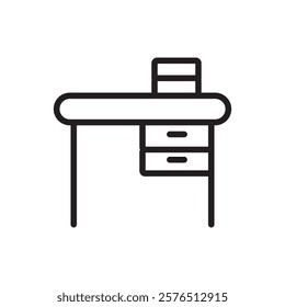 Study table icon Outline vector for web ui