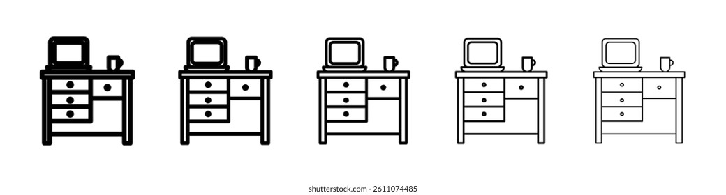 Study table icon Symbol mark in Outline style