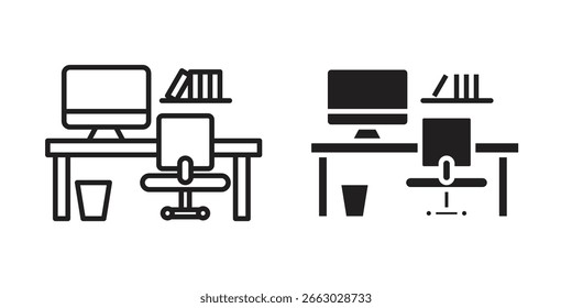 Study table icon vector design element logo template