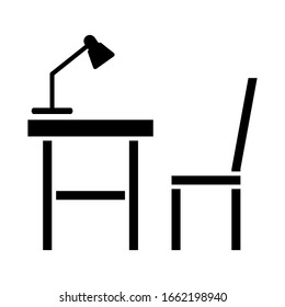 Study table icon vector sign and symbols on trendy design