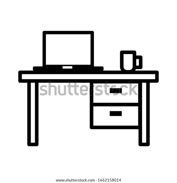 Study Table Icon Vector Sign Symbols Stock Vector (Royalty Free ...