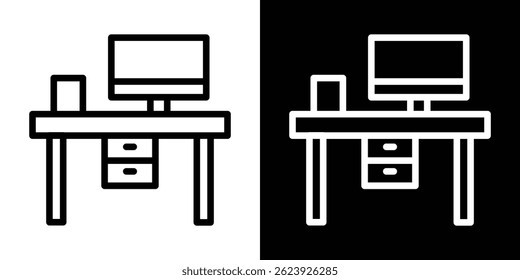 Study table icon vector for web and mobile app. Symbol isolated.