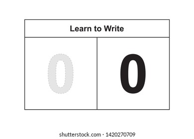study table illustration for kids. Learn to write a number.