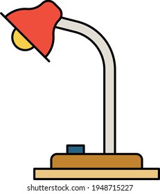 Study Table Lamp with button Concept, , Bedside light bulb Vector color Icon Design, Interior design Symbol, Home Office decoration Sign, Residential and Commercial Decor Elements stock illustration