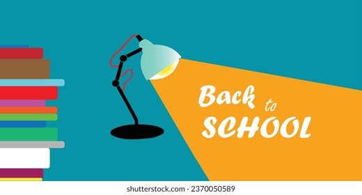 Study table lamp. School background. Vector illustration. Back to school. for posters, covers,