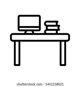study table thin line vector icon
