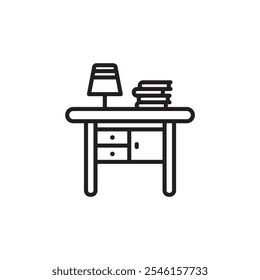 Study Table thin line vector icon