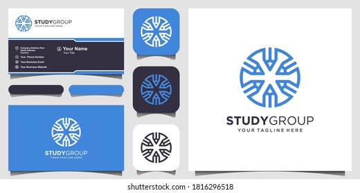 study team Logo designs Template. pencil combined with circle sign