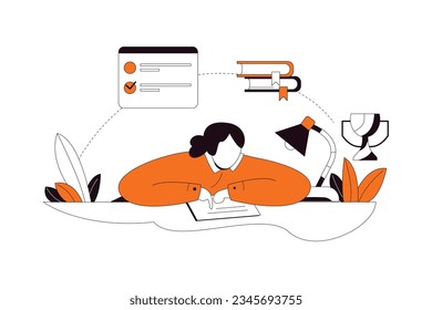 Estudio para prueba, Ilustración de estilo plano empresarial