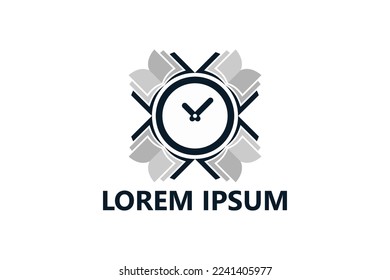 Study time, book and clock logo template design vector