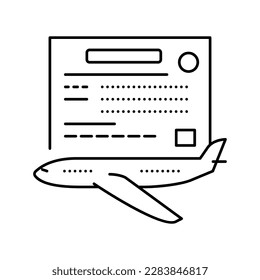 study time flight school line icon vector. study time flight school sign. isolated contour symbol black illustration