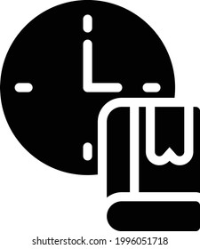 study time vector glyph flat icon