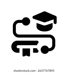 study tracking glyph icon. Strong and solid vector icon for websites, mobile interfaces, presentations, and visual branding. High quality and easy to edit.