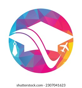 Study travel logo design vector. Travel School Education Logo Design Element.