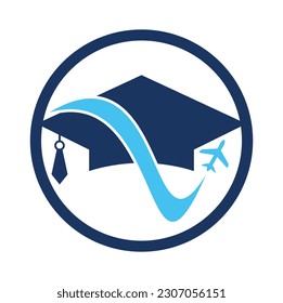 Study travel logo design vector. Travel School Education Logo Design Element.