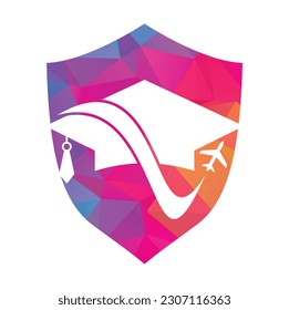 Study travel logo design vector. Travel School Education Logo Design Element.