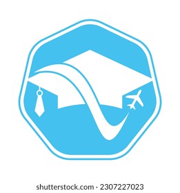 Study travel logo design vector. Travel School Education Logo Design Element.