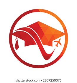 Study travel logo design vector. Travel School Education Logo Design Element.	